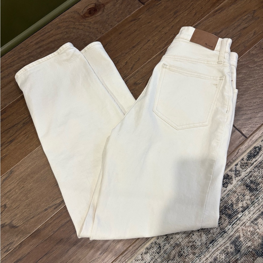 Madewell Perfect Vintage Wide Leg Jeans White Cream women size 24 pants